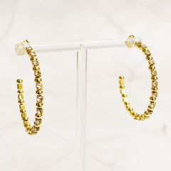 Ball And Jewel Hoop Earrings-1