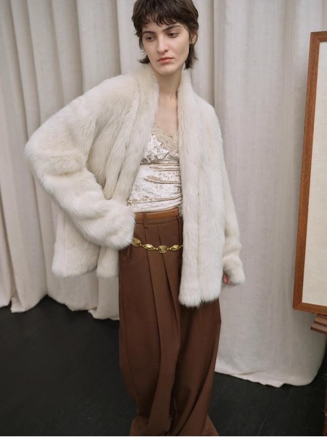 "Winter Love Island"Tuscan fur one-piece coat women's long hanging collar