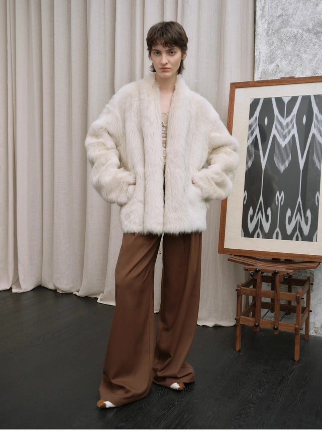 "Winter Love Island"Tuscan fur one-piece coat women's long hanging collar