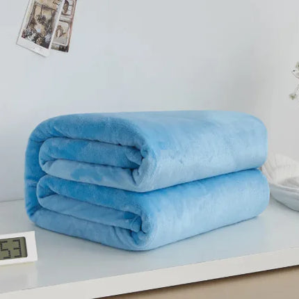 Ultra‑Soft Flannel Coral Fleece Blanket