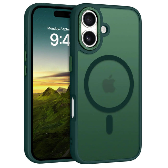 BENTOBEN for iPhone 16 Case iPhone 16 Magnetic Case [Compatible with MagSafe] Translucent Matte Frosted Slim Shockproof Women Men Girls Boy Protective Phone Case Cover for iPhone 16 6.1"Dark Green
