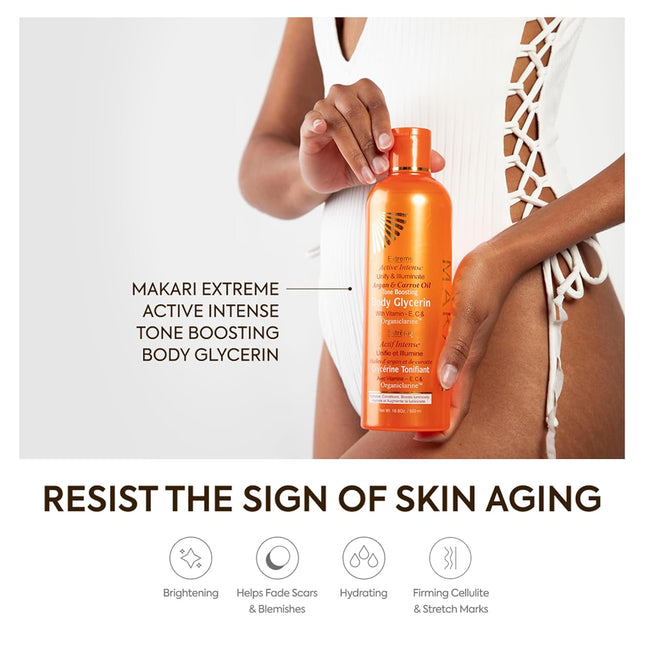 MAKARI Extreme Active Intense Argan and Carrot Oil Tone-Boosting Body Glycerin (16.8 oz)