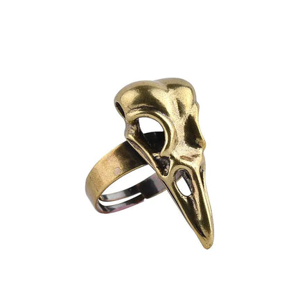 Crow Skull Bird Ring - Gothic Open-Cut Fashion Jewelry