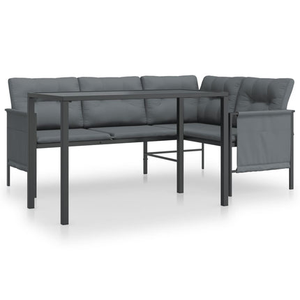 NNEVL 2 Piece Garden Dining Set Anthracite Steel-1