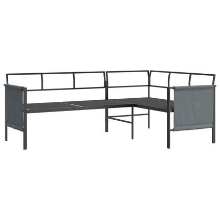 NNEVL 2 Piece Garden Dining Set Anthracite Steel-4