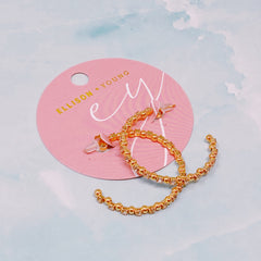 Ball And Jewel Hoop Earrings-4