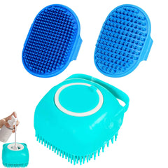 Petteamers 3PCS Dog Shampoo Brush | Dog Bath Brush | Dog Scrubber for Bath | Dog Bath Brush Scrubber | Dog Shower/Washing Brush