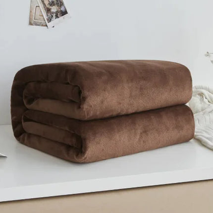 Ultra‑Soft Flannel Coral Fleece Blanket