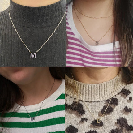 Minimalist Initial Letter Necklace, Stainless Steel A‑Z Choker for Women