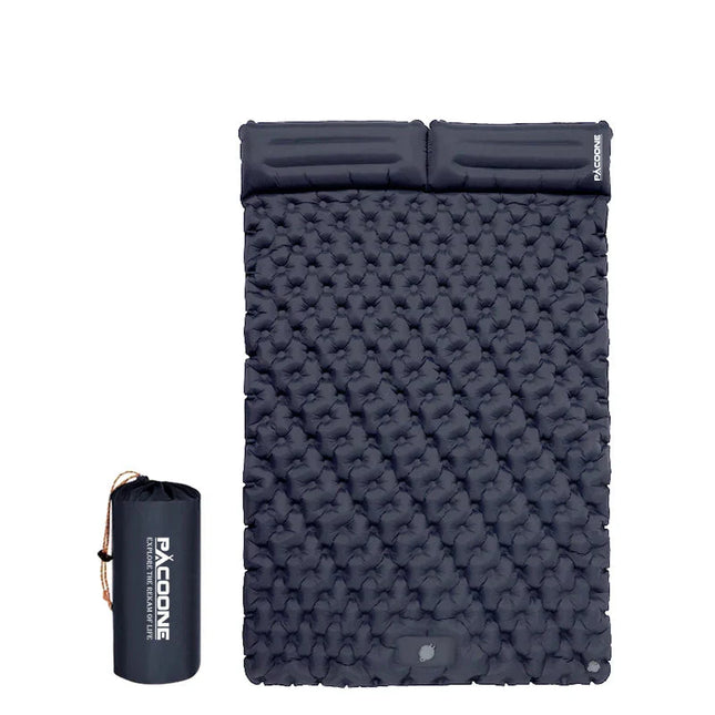 Extra-Wide Double Inflatable Camping Mattress Folding Pad Blue-0
