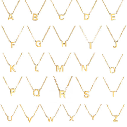 Minimalist Initial Letter Necklace, Stainless Steel A‑Z Choker for Women