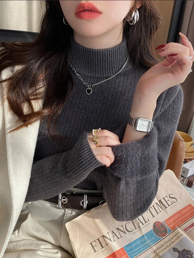 Winter 2025 Retro Velvet‑Lined Turtleneck — Ultra‑Warm & Chic