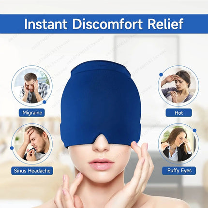 Headache Migraine Relief Hat Gel Ice Cold Compress Therapy Cap