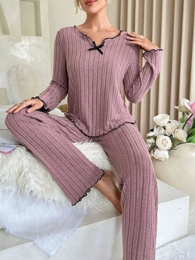 Ultra‑Soft Flannel Loungewear Set — Warm Autumn/Winter Sleepwear