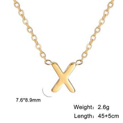 Minimalist Initial Letter Necklace, Stainless Steel A‑Z Choker for Women