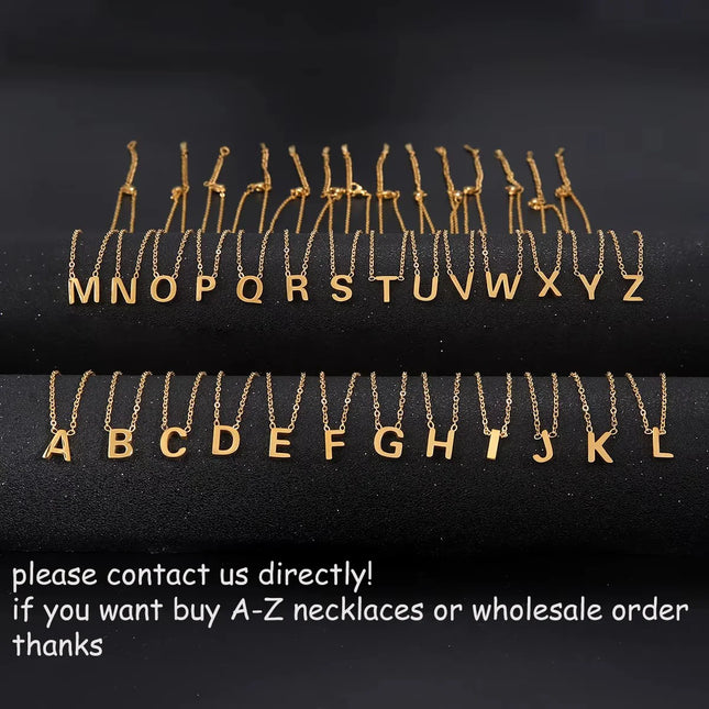 Minimalist Initial Letter Necklace, Stainless Steel A‑Z Choker for Women