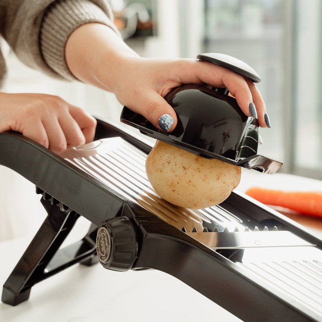 NNEDSZ 3 In 1 Mandolin Slicer Stainless Steel Blade Bowl Fit-1