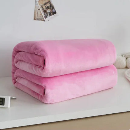 Ultra‑Soft Flannel Coral Fleece Blanket