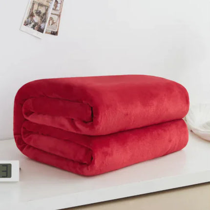 Ultra‑Soft Flannel Coral Fleece Blanket