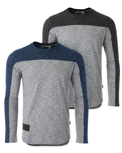 Athletic Color Block Long Sleeve Curved Hemline Casual Shirt