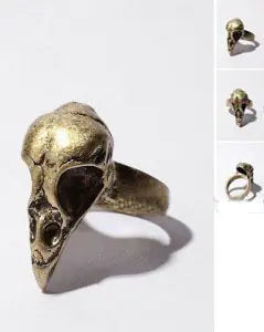 Crow Skull Bird Ring - Gothic Open-Cut Fashion Jewelry