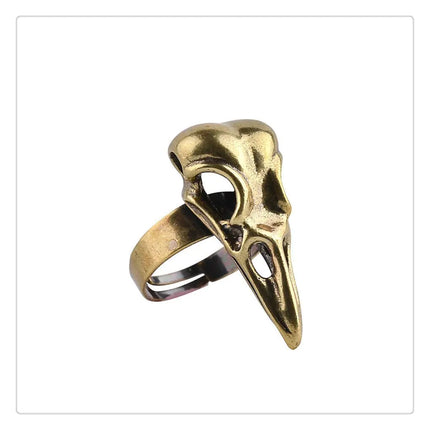 Crow Skull Bird Ring - Gothic Open-Cut Fashion Jewelry