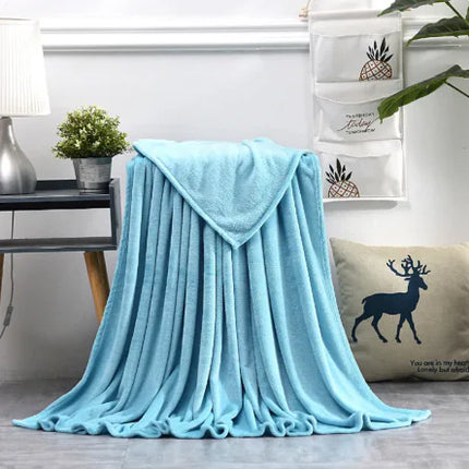 Ultra‑Soft Flannel Coral Fleece Blanket