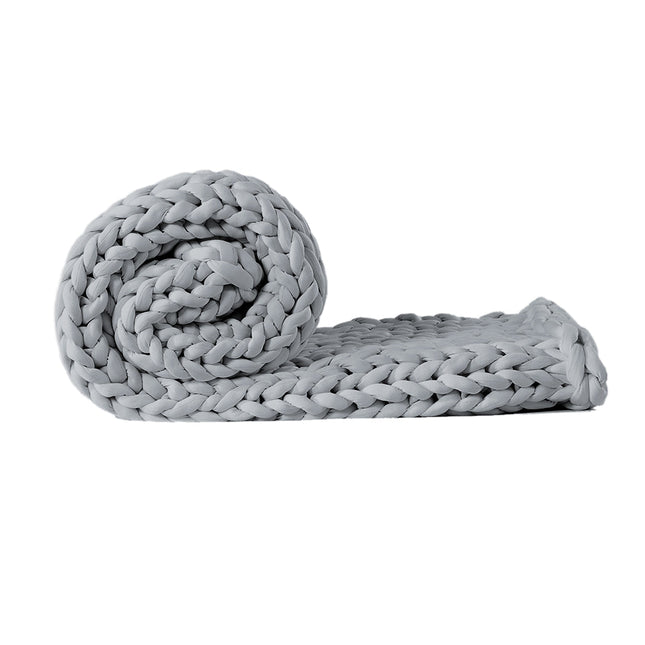 NNEIDS Dreamz Knitted Weighted Blanket Chunky Grey Kids-0