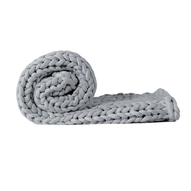 NNEIDS Dreamz Knitted Weighted Blanket Chunky Grey Kids-0