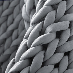 NNEIDS Dreamz Knitted Weighted Blanket Chunky Grey Kids-3