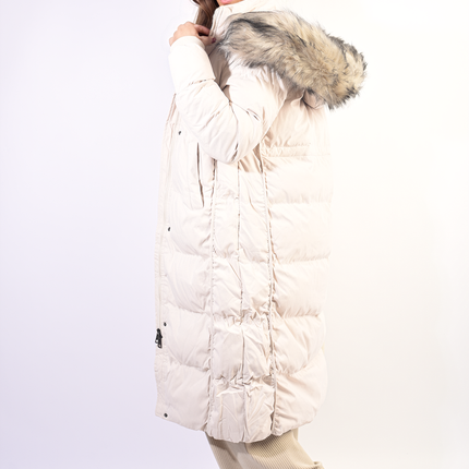 Longline Faux Fur Hooded Puffer Jacket