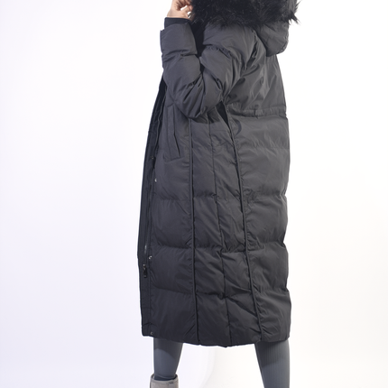 Longline Faux Fur Hooded Puffer Jacket