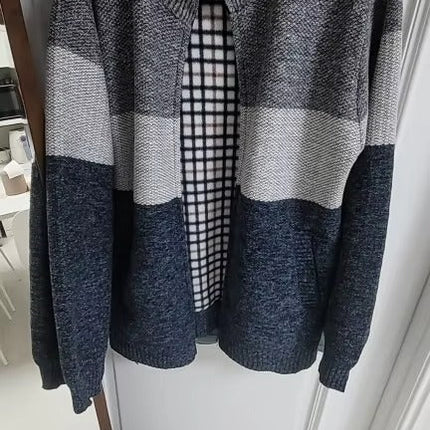 NNEOBA Mens Fleece Zipper Cardigan Winter Jacket Sweater