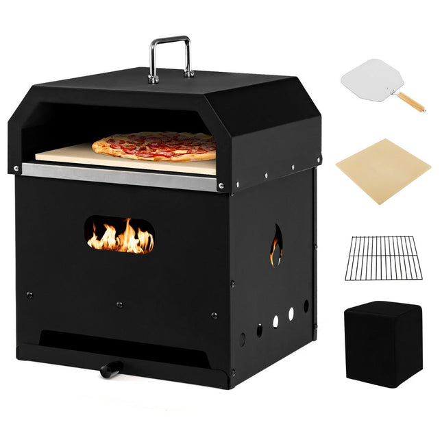 NNECW 4-in-1 Multipurpose Outdoor Pizza Oven with 2-Layer Detachable Grill Oven & Fire Pit-1