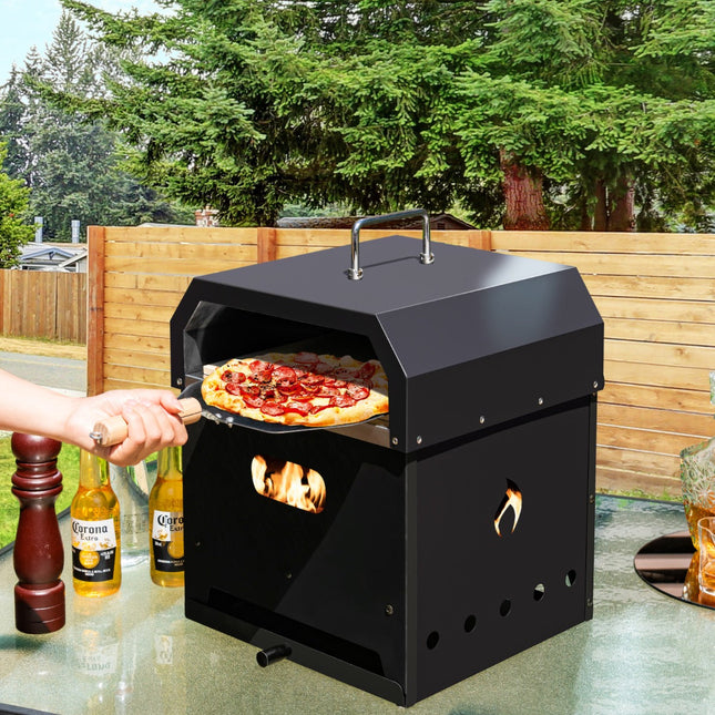 NNECW 4-in-1 Multipurpose Outdoor Pizza Oven with 2-Layer Detachable Grill Oven & Fire Pit-0