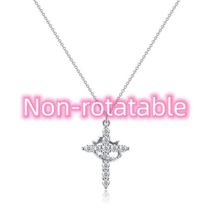 Rotatable Cross Crown Necklace