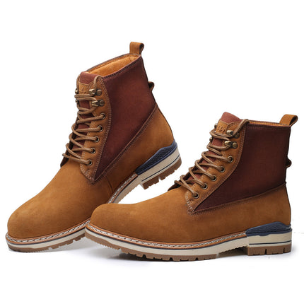 Men's High Top Leather Martin Boots - Cowhide Upper